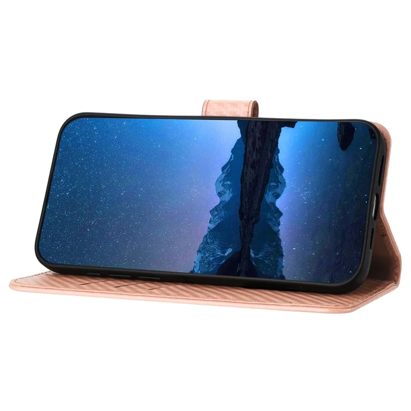 YX0070 For Google Pixel 8a Case Carbon Fiber Texture Shockproof Leather Phone Cover with Wallet - Pink