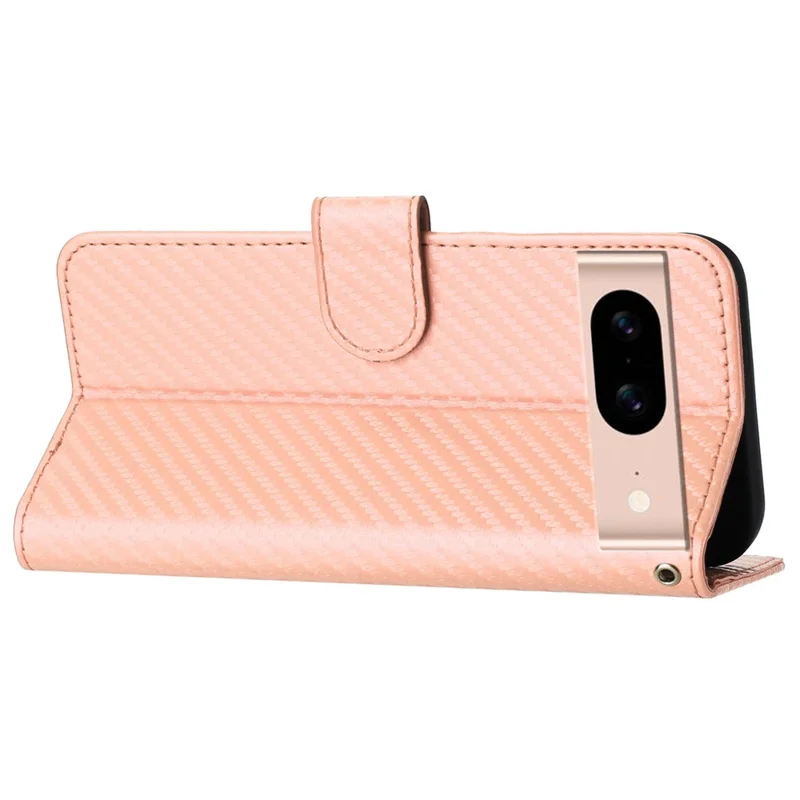 YX0070 For Google Pixel 8a Case Carbon Fiber Texture Shockproof Leather Phone Cover with Wallet - Pink