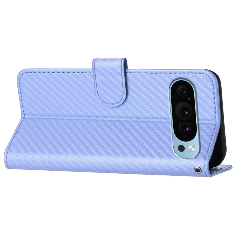 YX0070 For Google Pixel 9 / Pixel 9 Pro Phone Cover Wallet Wholesale Carbon Fiber Texture PU Leather Phone Case - Light Purple