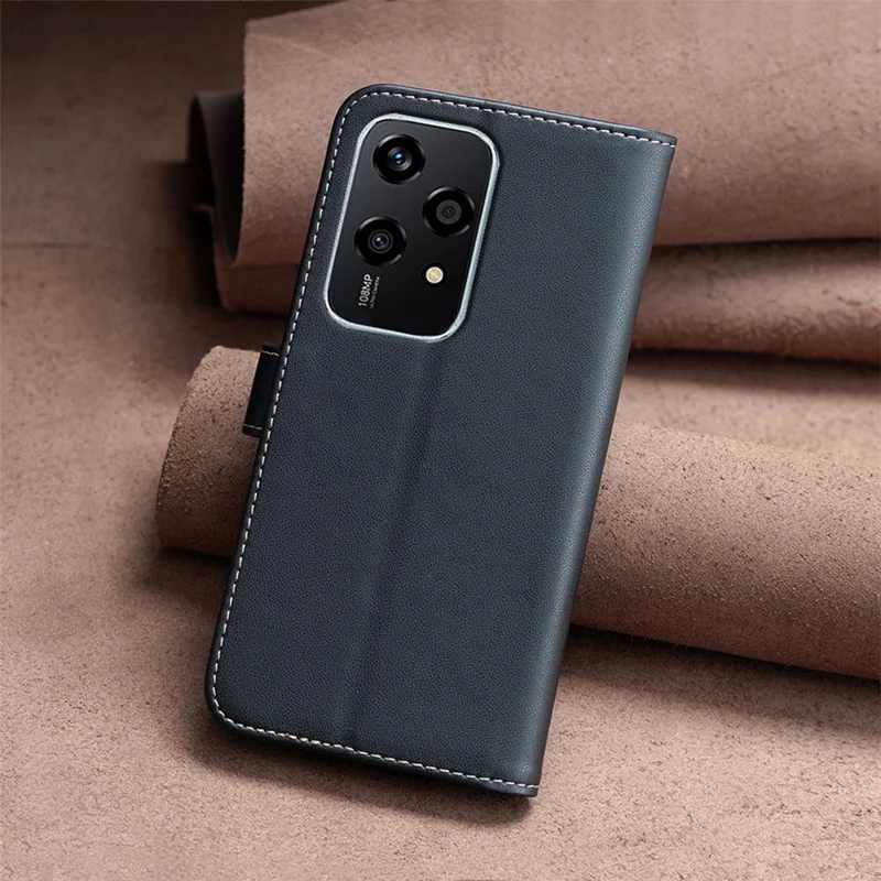 BINFEN COLOR BF17 Per Honor 200 Lite Case Portafoglio in pelle PU Copertura magnetica antishock - Nero