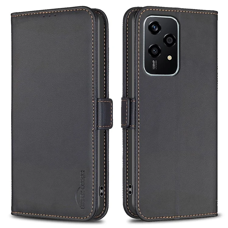 BINFEN COLOR BF31 Per Honor 200 Lite Custodia in pelle PU Cover Portafoglio - Nero 