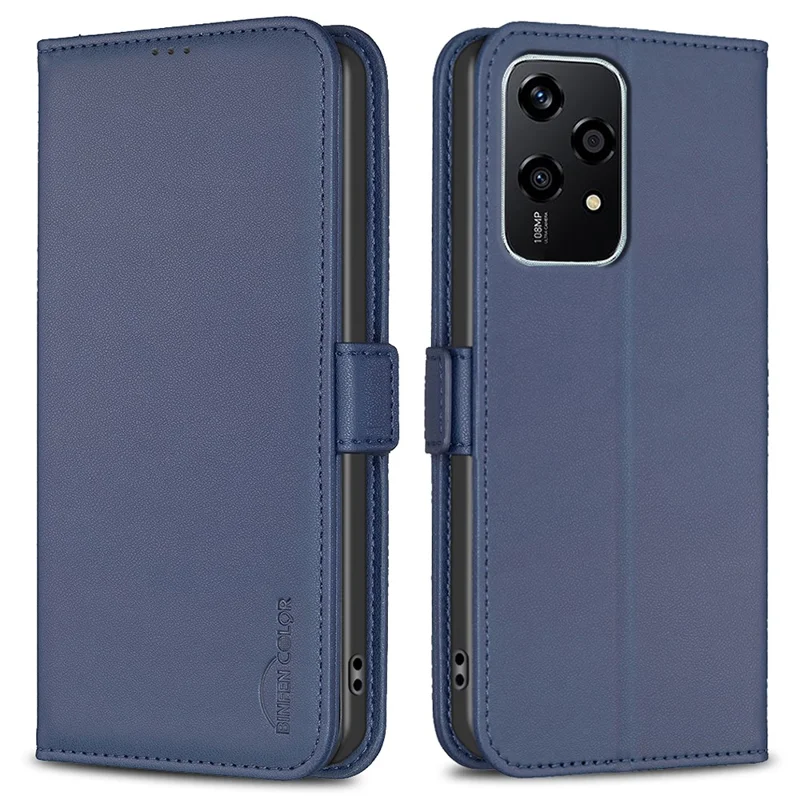 BINFEN COLOR BF31 För Honor 200 Lite Skal PU-läders mobilplånbok - Blå