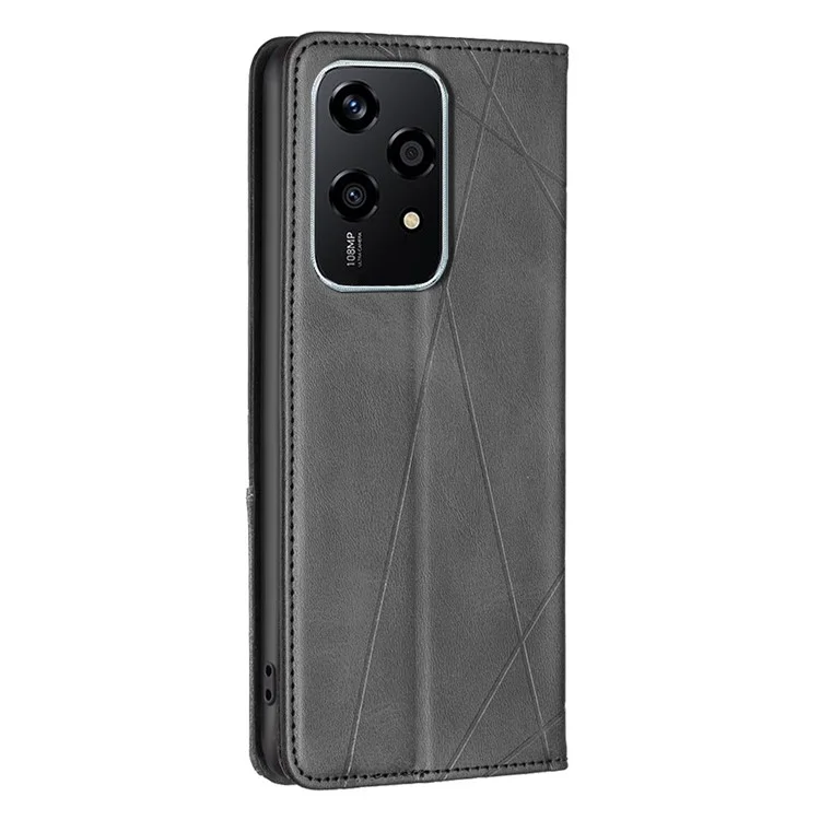 Per Honor 200 Lite Custodia Romboidale Stampa in Pelle PU con Slot per Schede - Nero 