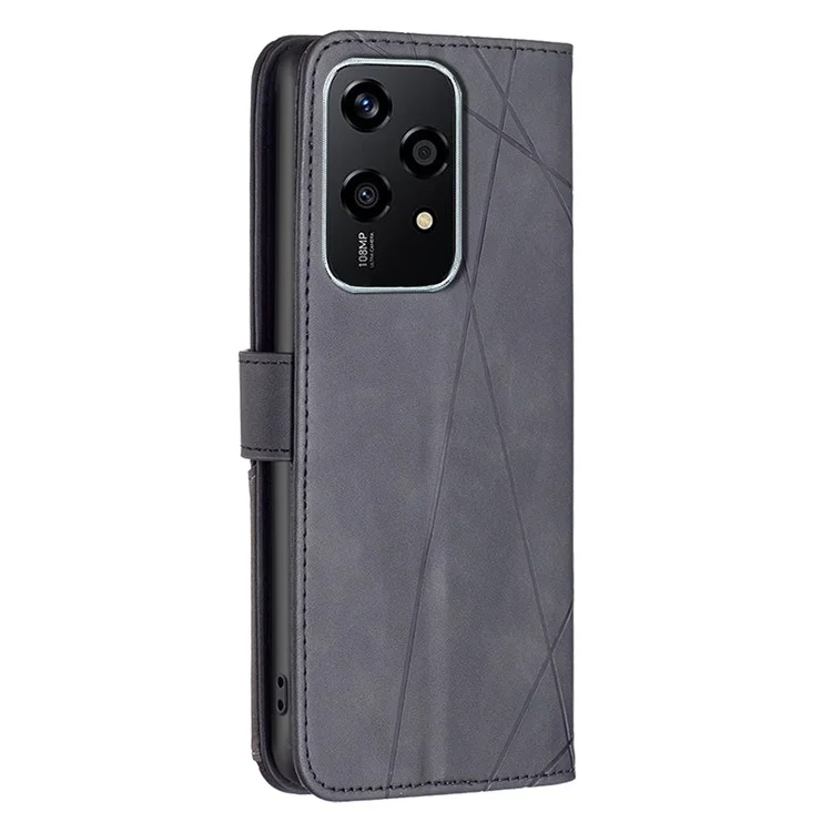 BINFEN COLOR BF05 For Honor 200 Lite Fall Proof Phone Case Geometric Imprinted Stand Cover - Schwarz