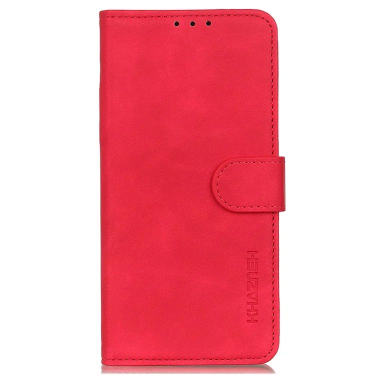 KHAZNEH Für Motorola Edge 50 Fusion 5G Hülle Kartenfächer Geldbörse Retro Leder Handyhülle - Rot