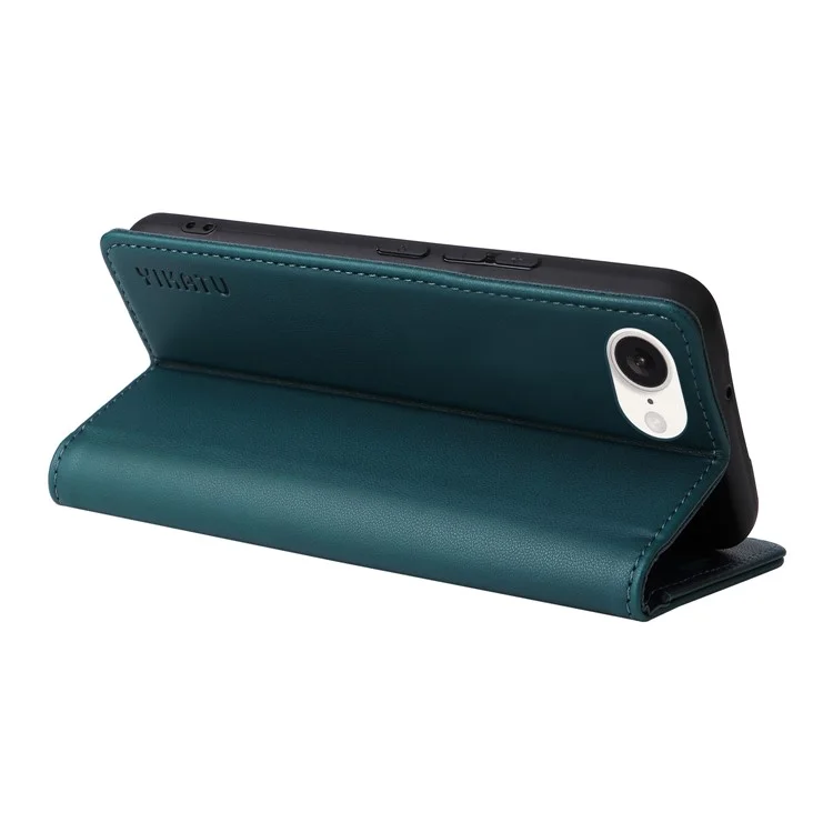 YIKATU YK-001 For iPhone 16e Case Stand Wallet PU Leather Phone Cover - Green