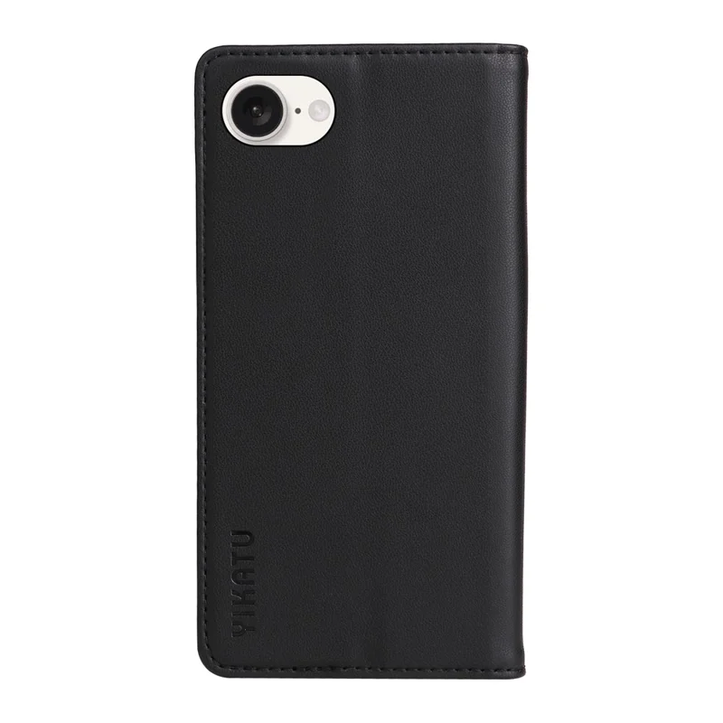 YIKATU YK-001 For iPhone 17e / 16e Case Stand Wallet PU Leather Phone Cover - Black