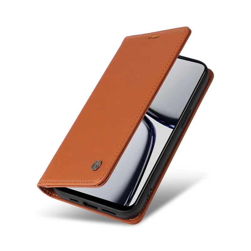 YIKATU YK-001 Para Realme C65 4G Case Anti-Scratch Leather Wallet Phone Cover - Marrom