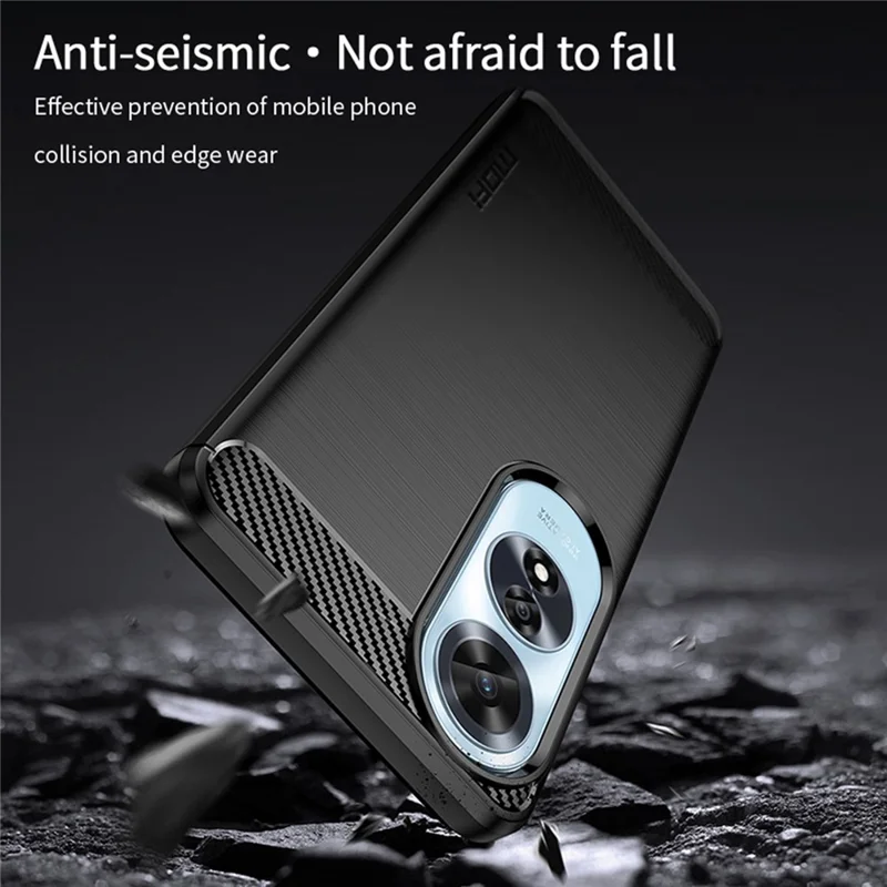 MOFI JK TPU Series-1 For Oppo A60 4G Case Brushed TPU Anti-Fall Phone Protective Cover - Black
