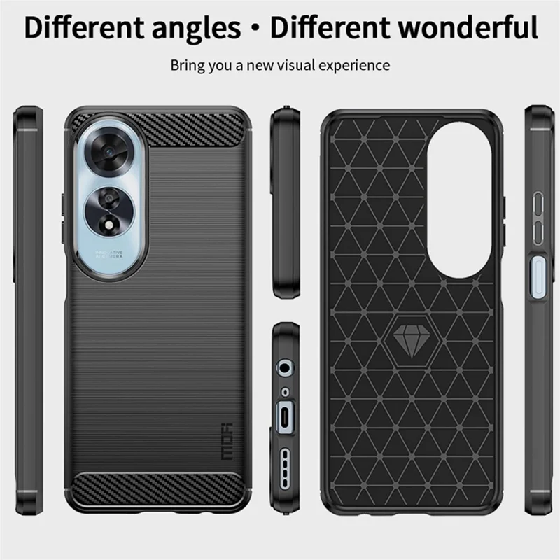 MOFI JK TPU Series-1 For Oppo A60 4G Case Brushed TPU Anti-Fall Phone Protective Cover - Black
