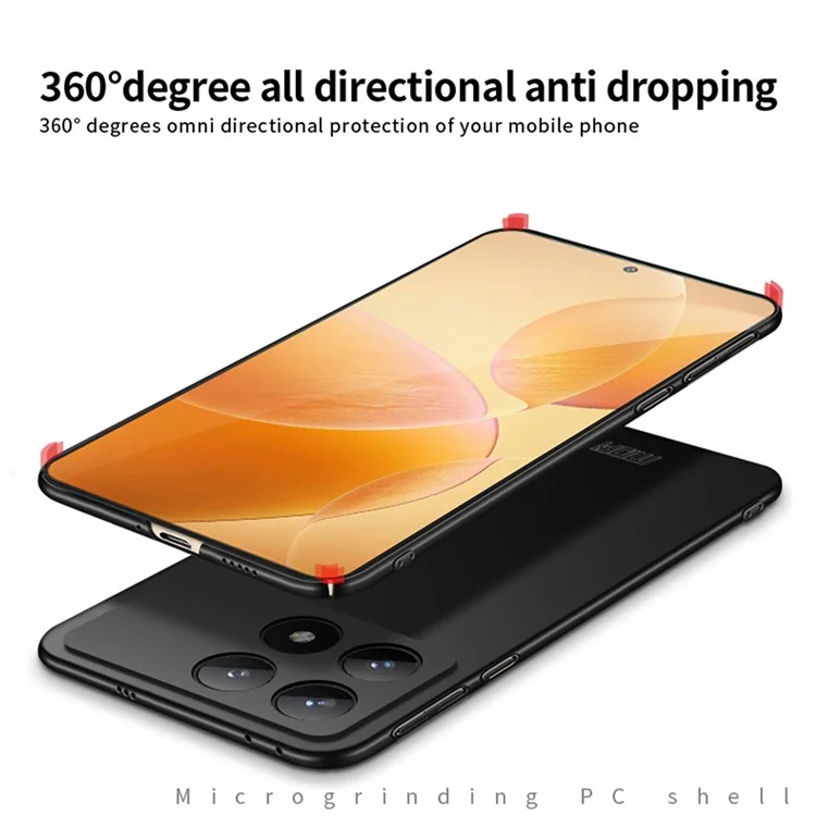 MOFI JK PC Series-1 Чехол для Xiaomi Poco F6 Pro 5G / Redmi K70 5G / K70 Pro 5G Мобильный телефон Тонкий ПК Чехол - черный