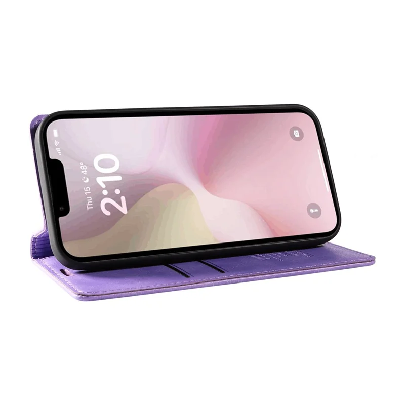 YIKATU YK-006 For iPhone 17e / 16e Case Wallet Leather Litchi Texture Magnetic Absorption Phone Cover - Purple