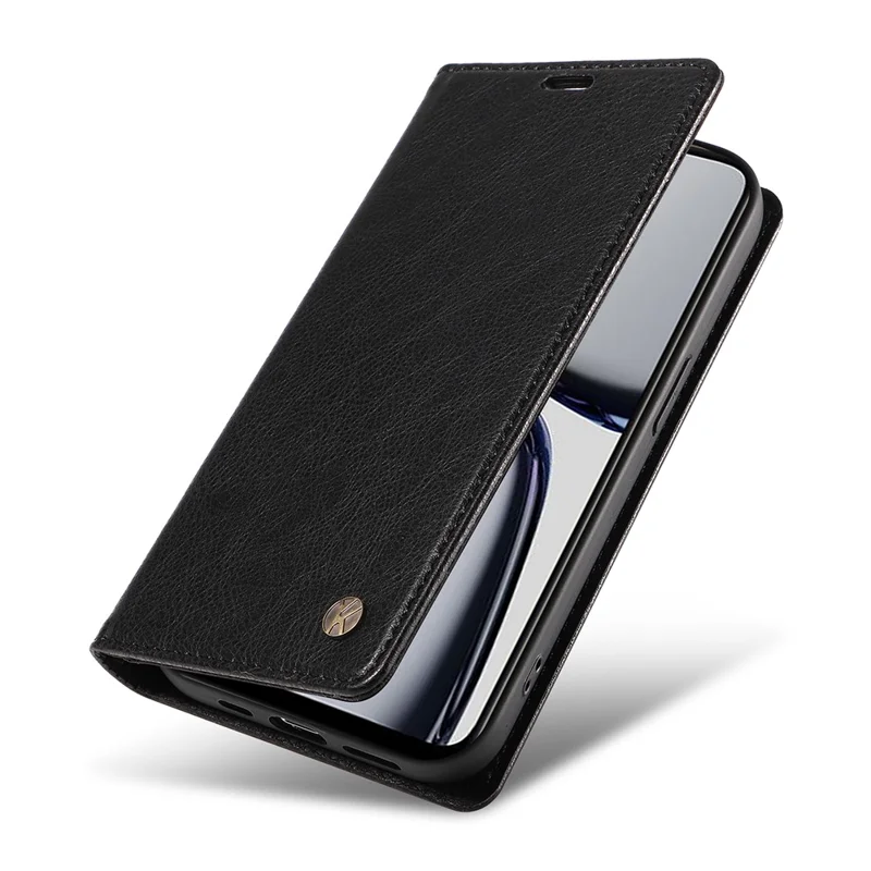 YIKATU YK-006 For Realme C65 4G Leather Case Litchi Texture Wallet Magnetic Closing Phone Cover -  Black