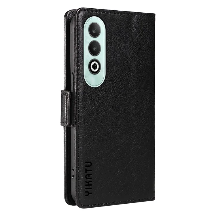 YIKATU YK-007 Чехол для OnePlus Nord CE4 5G, кожаный с текстурой личи, магнитный, с подставкой - черный