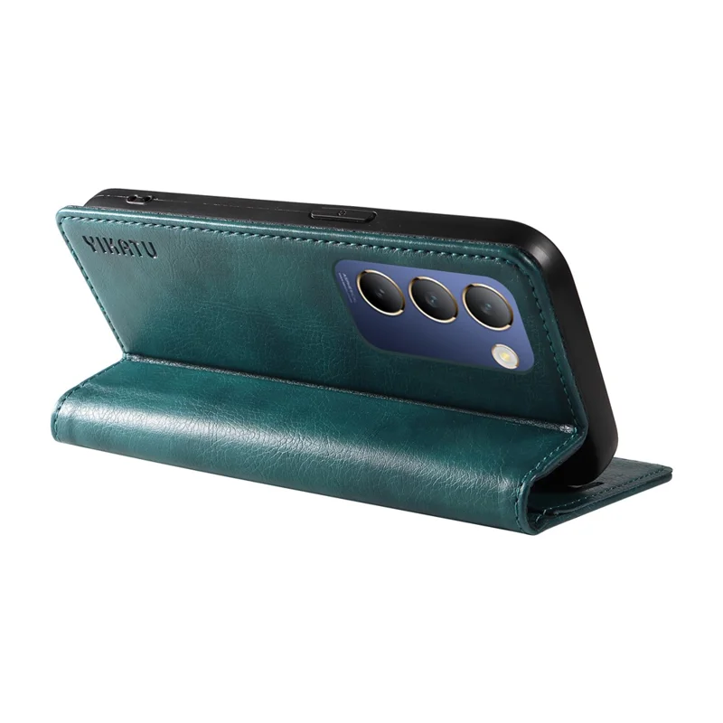 YIKATU YK-006 Para vivo V40 SE 5G / Y100 5G (Indonesia) / Y200e 5G / V30 Lite 5G (India) Funda de cartera de piel - Azul