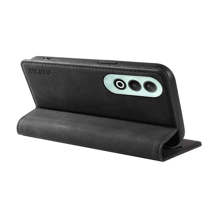 YIKATU YK-004 Pour OnePlus Nord CE4 5G Étui en cuir PU Fentes pour cartes Étui de téléphone portefeuille - Noir