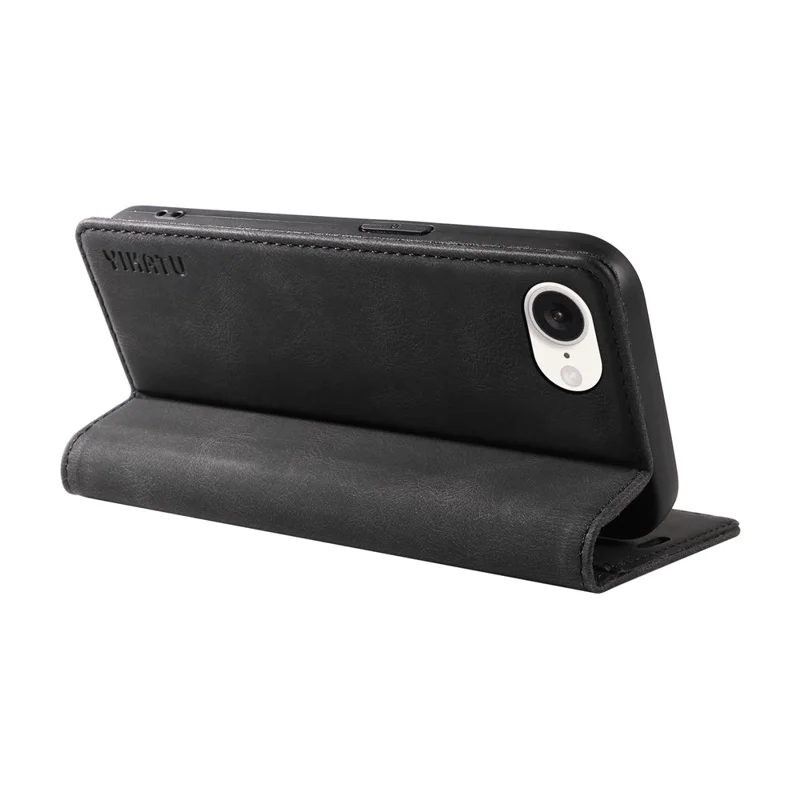 YIKATU YK-004 Funda para iPhone SE (2024) de piel sintética con soporte y cierre magnético - Negro