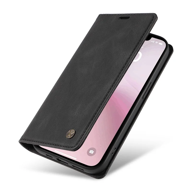 YIKATU YK-004 Funda para iPhone SE (2024) de piel sintética con soporte y cierre magnético - Negro