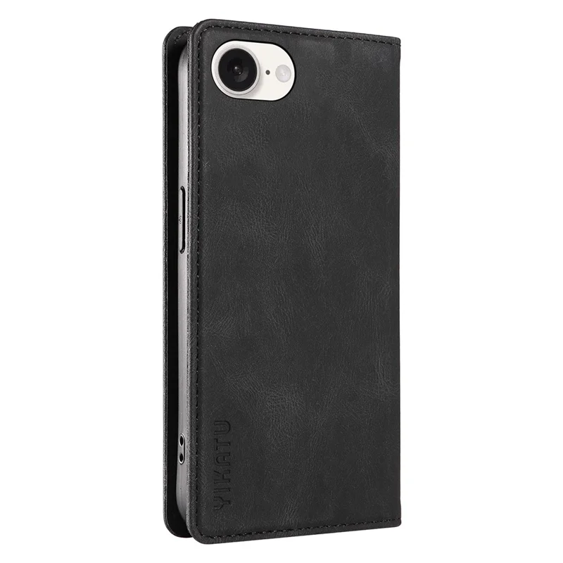YIKATU YK-004 Funda para iPhone SE (2024) de piel sintética con soporte y cierre magnético - Negro
