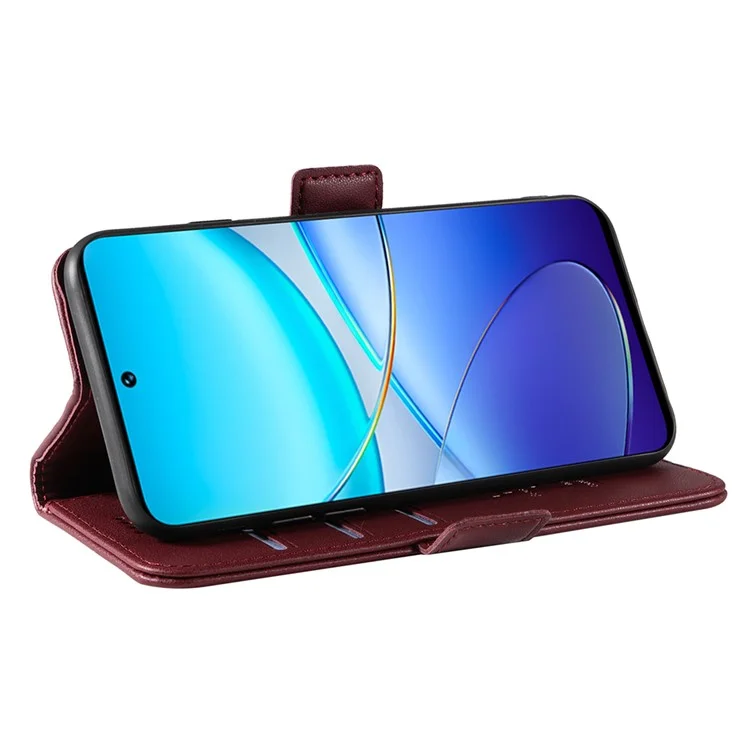 YIKATU YK-003 For vivo V40 SE 5G / Y100 5G (Indonesia) / Y200e 5G / V30 Lite 5 Case Leather Phone Cover All-Round Protection - Wine Red