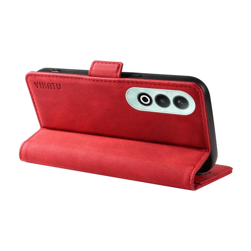 YIKATU YK-005 For OnePlus Nord CE4 5G Case Leather Folio Flip Stand Protective Phone Cover - Red