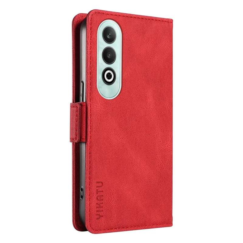 YIKATU YK-005 For OnePlus Nord CE4 5G Case Leather Folio Flip Stand Protective Phone Cover - Red
