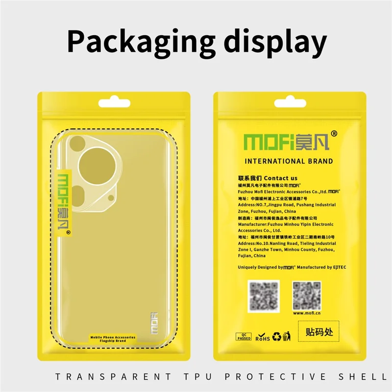 MOFI For Huawei Pura 70 Ultra Case Slim Transparent TPU Protective Phone Cover