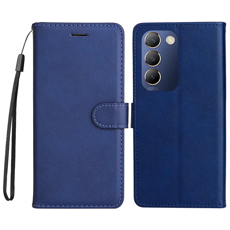 Série KT Leather-2 pour vivo V40 SE 5G / Y100 5G (Indonésie) / Y200e 5G / V30 Lite 5G (Inde) Étui en cuir PU Flip Cover - Bleu