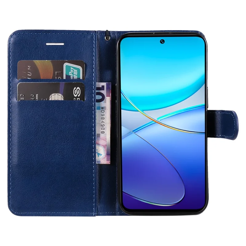 Série KT Leather-2 pour vivo V40 SE 5G / Y100 5G (Indonésie) / Y200e 5G / V30 Lite 5G (Inde) Étui en cuir PU Flip Cover - Bleu