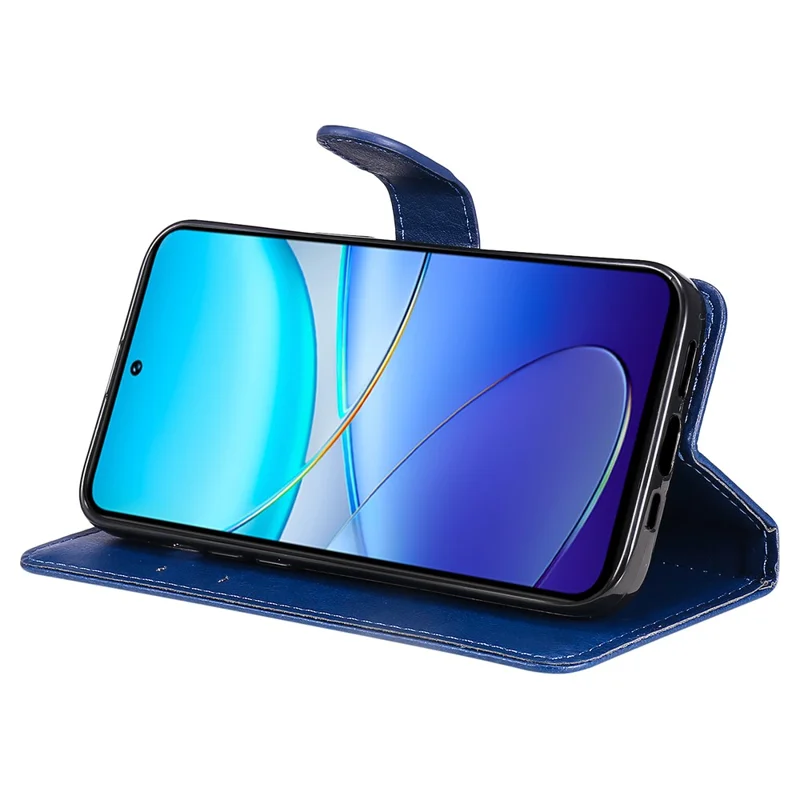 Série KT Leather-2 pour vivo V40 SE 5G / Y100 5G (Indonésie) / Y200e 5G / V30 Lite 5G (Inde) Étui en cuir PU Flip Cover - Bleu