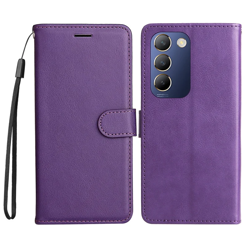 KT Leather Series-2 per vivo V40 SE 5G / Y100 5G (Indonesia) / Y200e 5G / V30 Lite 5G (India) Custodia Portafoglio in Pelle PU - Viola