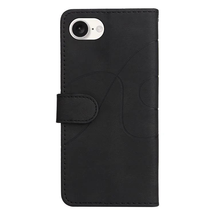 KT Leather Series-1 per iPhone SE (2024) Custodia del telefono Wallet Custodia in pelle Dual Color Splicing - Nero