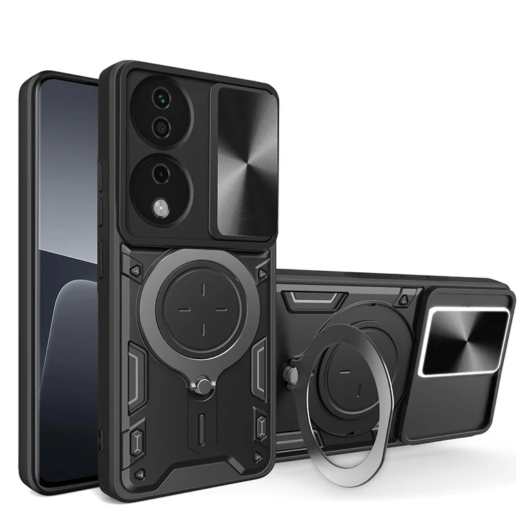 For Honor X7b 4G / 90 Custodia Smart TPU+PC con Supporto Grado Militare Antiurto - Nero 