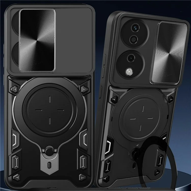 For Honor X7b 4G / 90 Custodia Smart TPU+PC con Supporto Grado Militare Antiurto - Nero 