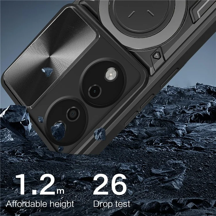 For Honor X7b 4G / 90 Custodia Smart TPU+PC con Supporto Grado Militare Antiurto - Nero 