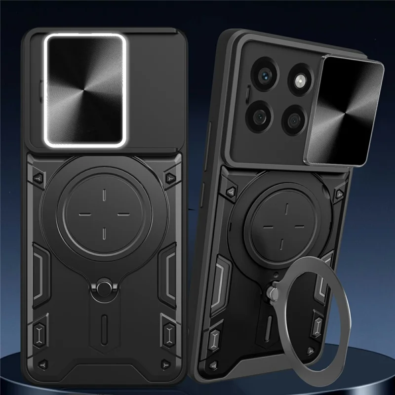 For Honor X8b 4G Case TPU+PC Ring Kickstand Phone Cover Support Magnetic Car Mount - Red