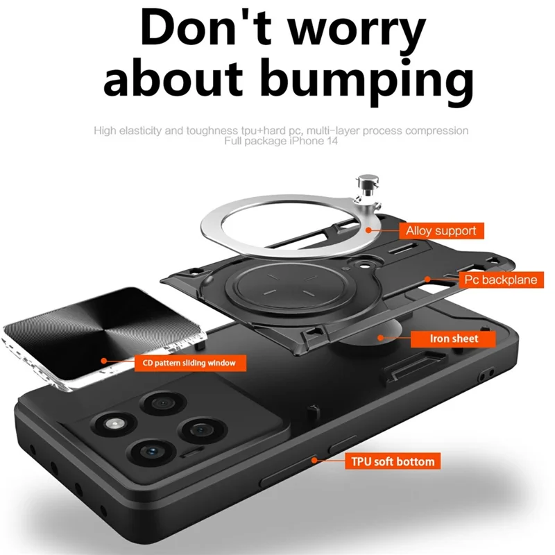 For Honor X8b 4G Case TPU+PC Ring Kickstand Phone Cover Support Magnetic Car Mount - Red