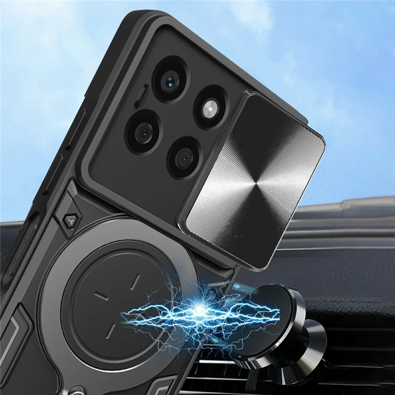 For Honor X8b 4G Case TPU+PC Ring Kickstand Phone Cover Support Magnetic Car Mount - Red