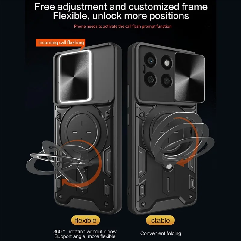 For Honor X8b 4G Case TPU+PC Ring Kickstand Phone Cover Support Magnetic Car Mount - Red