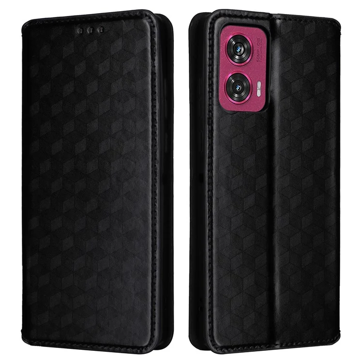 Per Motorola Edge 50 Fusion 5G Wallet Case Chiusura Magnetica Cover in Pelle per Telefono - Nero