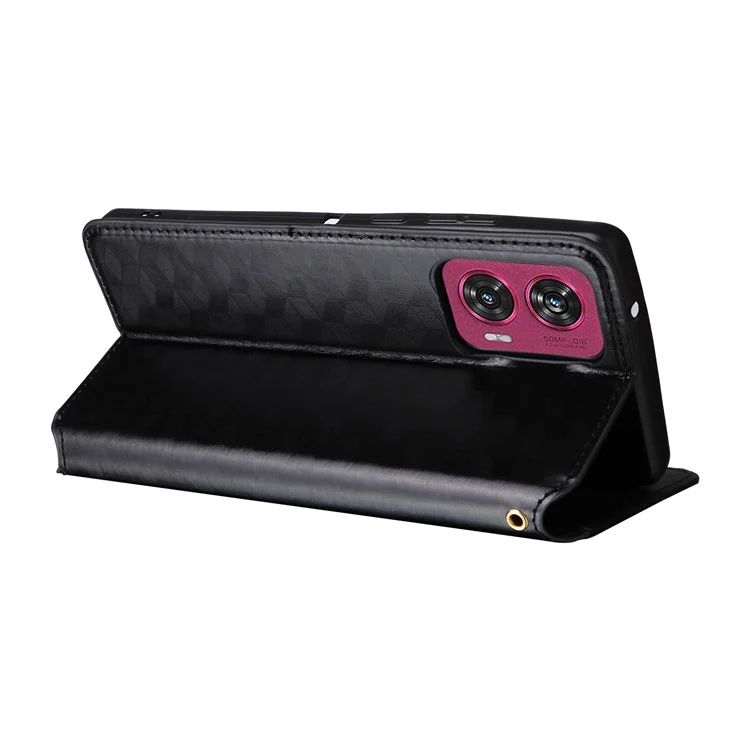 Per Motorola Edge 50 Fusion 5G Wallet Case Chiusura Magnetica Cover in Pelle per Telefono - Nero