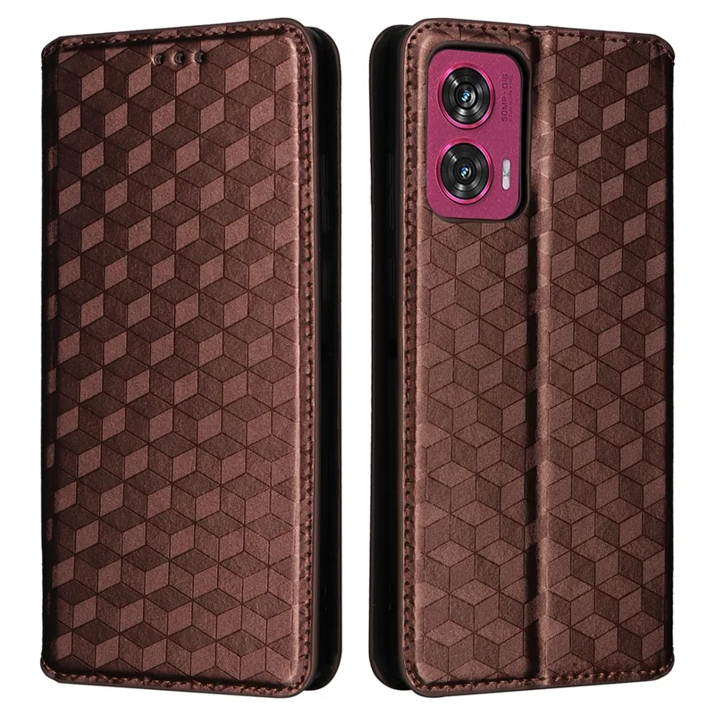 For Motorola Edge 50 Fusion 5G Wallet Case Magnetic Closing Phone Leather Cover - Brown