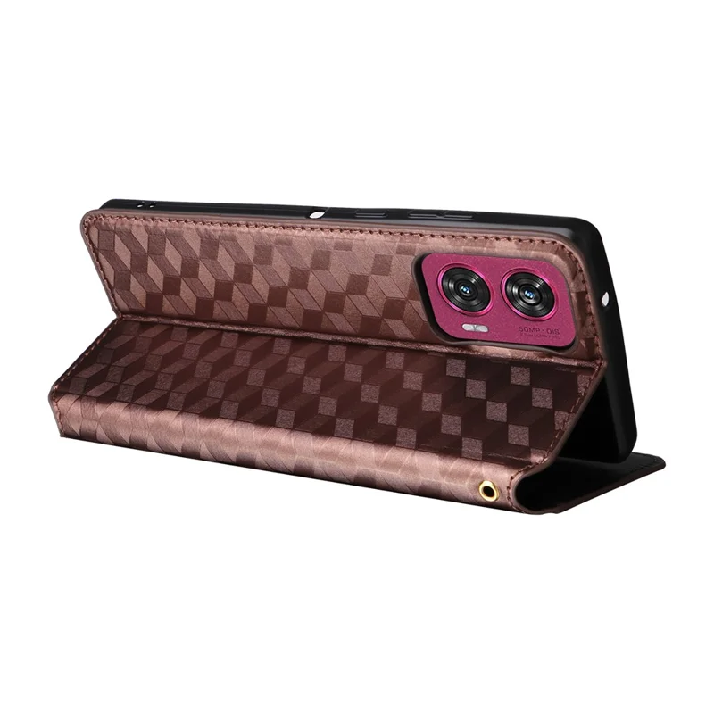 For Motorola Edge 50 Fusion 5G Wallet Case Magnetic Closing Phone Leather Cover - Brown