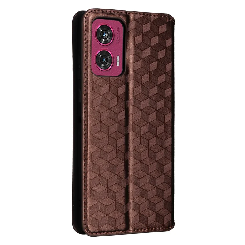 For Motorola Edge 50 Fusion 5G Wallet Case Magnetic Closing Phone Leather Cover - Brown
