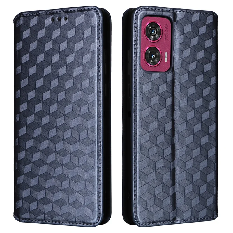 For Motorola Edge 50 Fusion 5G Wallet Case Magnetic Closing Phone Leather Cover - Blue