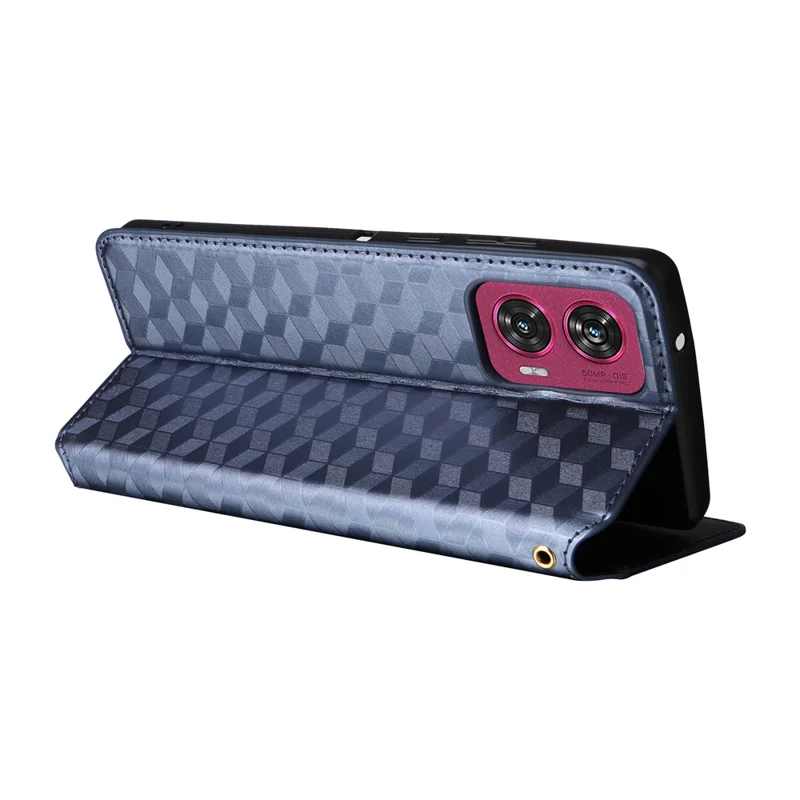 For Motorola Edge 50 Fusion 5G Wallet Case Magnetic Closing Phone Leather Cover - Blue