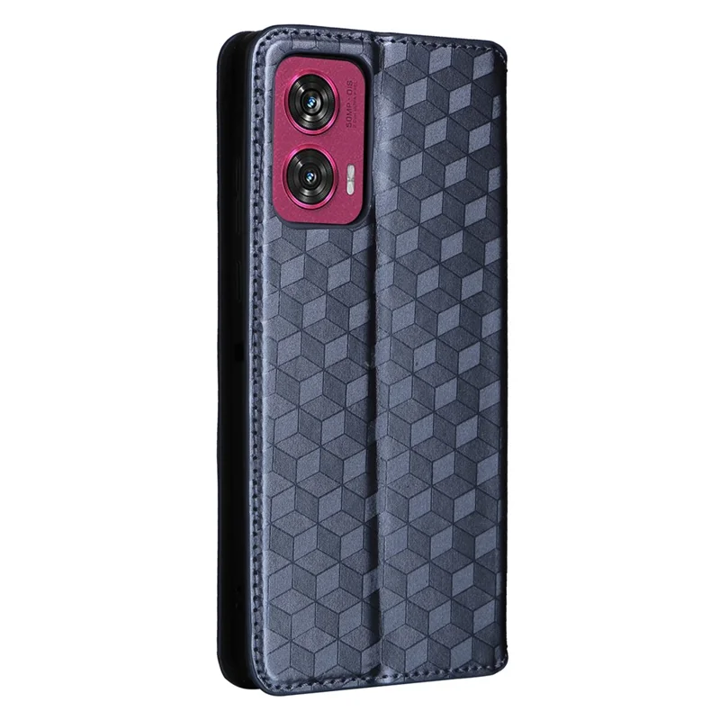 For Motorola Edge 50 Fusion 5G Wallet Case Magnetic Closing Phone Leather Cover - Blue