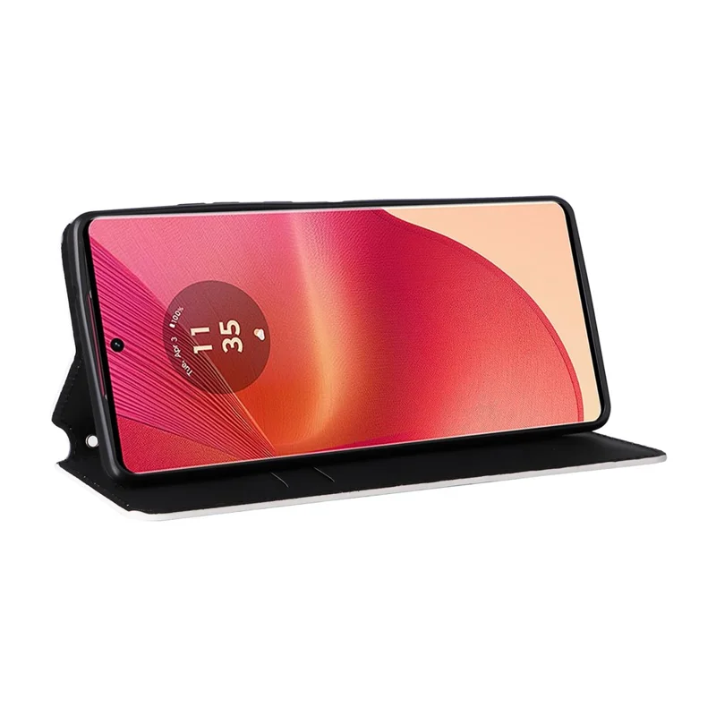 For Motorola Edge 50 Fusion 5G Wallet Case Magnetic Closing Phone Leather Cover - Silver