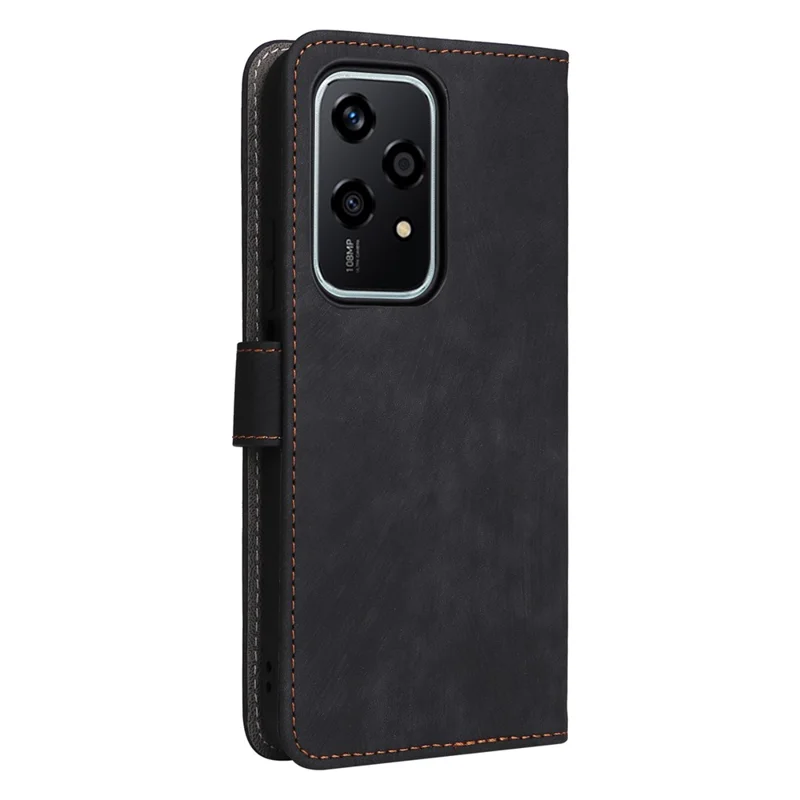 For Honor 200 Lite Case RFID Blocking Leather Wallet Phone Cover with Strap - Preto