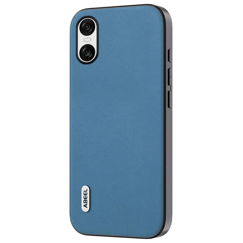 ABEEL For Sony Xperia 10 VI Anti-Fall Phone Case Textured Leather Coated PC+TPU Cover - Sky Blue